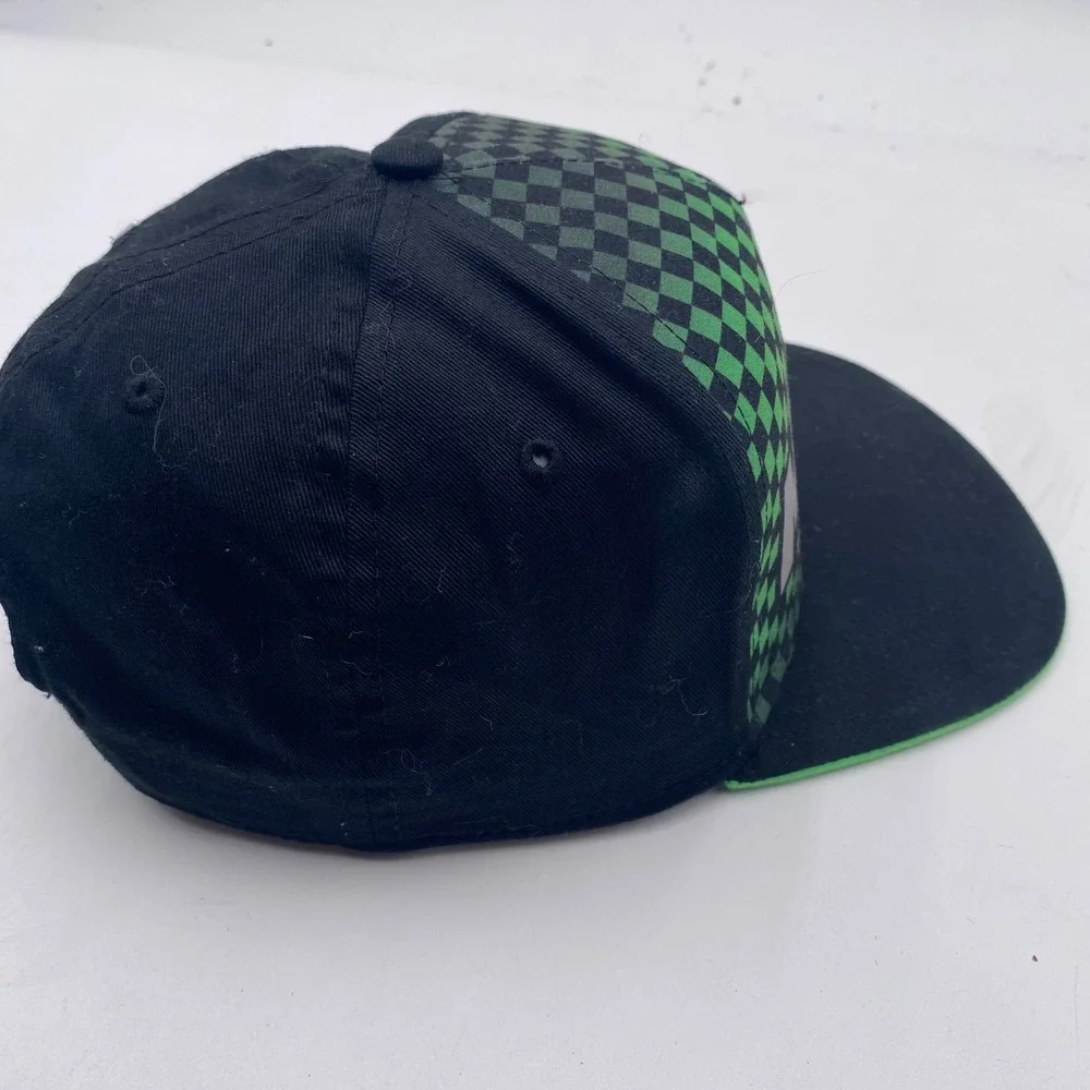 MINECRAFT Minecraft Creeper Snapback Hat Youth OSFM Black Green Checkered Gamer